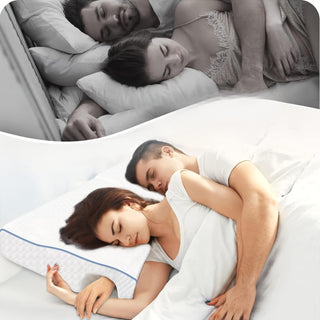 Seitenschläferkissen mit Arm-Aussparung für Nacken und Schulter