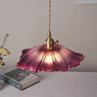 Eleganter Mid-Century Retro Glaskronleuchter mit Blumenform