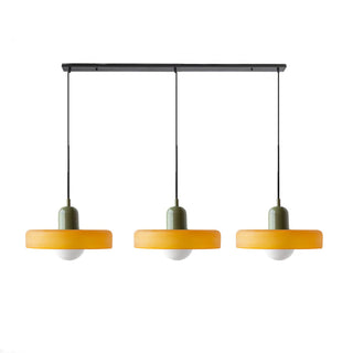 Pendelleuchte Esstisch – Moderne Deckenlampe mit 3 farbigen Glasschirmen