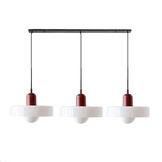 Pendelleuchte Esstisch – Moderne Deckenlampe mit 3 farbigen Glasschirmen