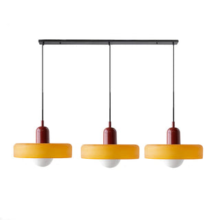Pendelleuchte Esstisch – Moderne Deckenlampe mit 3 farbigen Glasschirmen