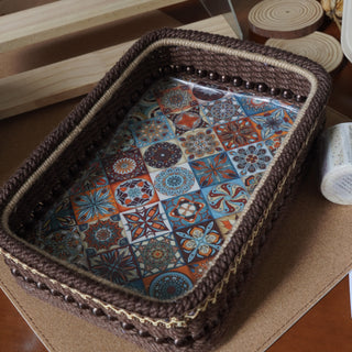 Rustikaler Aufbewahrungskorb aus Hanfgeflecht