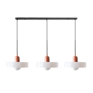 Pendelleuchte Esstisch – Moderne Deckenlampe mit 3 farbigen Glasschirmen
