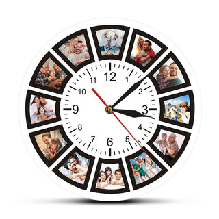 Stilvolle Fotocollage uhr – Individuelles Wanduhrdesign