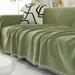 Herringbone Sofa Throw Soft Textured Blanket with Tassels - Image 14