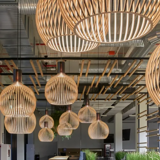 Natürliche Bambus Pendel- und Hängeleuchte für Esszimmer und Wohnzimmer