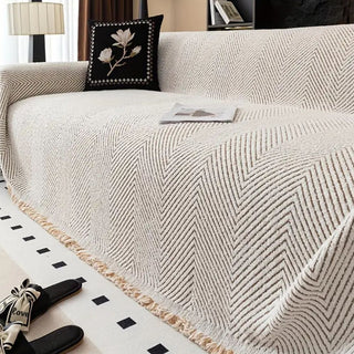 Elegant Herringbone Couch Cover Easy‑Care Furniture Shield - Image 2