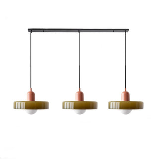 Pendelleuchte Esstisch – Moderne Deckenlampe mit 3 farbigen Glasschirmen