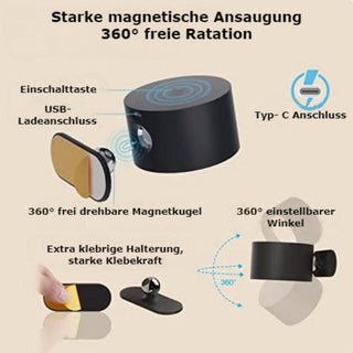 Moderne LED-Wandleuchte 360° drehbar Akku