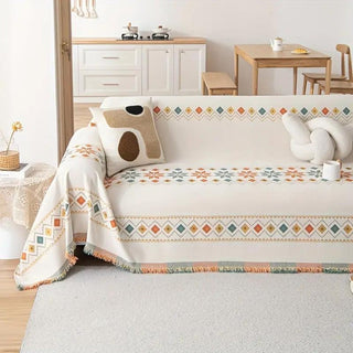 Boho Couch Cover Non‑Slip Design with Tassels - Image 5