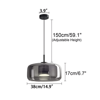 Handgefertigter Mid-Century Retro Glaskronleuchter mit LED Beleuchtung