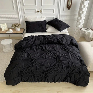 Elegant Ruffle Flower Quilt Cover Set with Pillowcases - Image 3