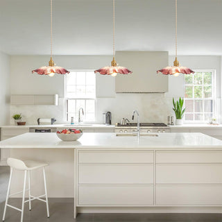 Eleganter Mid-Century Retro Glaskronleuchter mit Blumenform