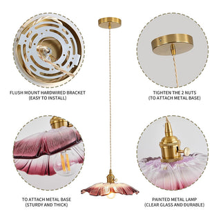 Eleganter Mid-Century Retro Glaskronleuchter mit Blumenform