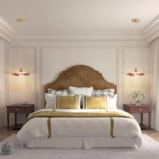 Eleganter Mid-Century Retro Glaskronleuchter mit Blumenform