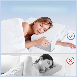 Seitenschläferkissen mit Arm-Aussparung für Nacken und Schulter