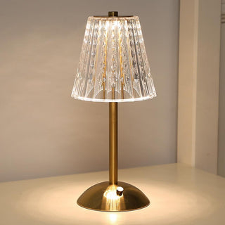 Golden Crystal Glass Table Lamp in Decorative Design with Sparkling Shade - Image 5