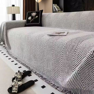 Elegant Herringbone Couch Cover Easy‑Care Furniture Shield - Image 7