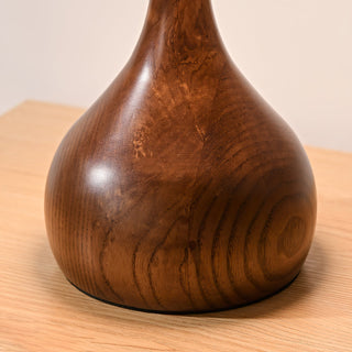 Künstlerische Glas Tischlampe mit Holzakzent