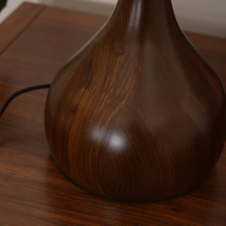 Künstlerische Glas Tischlampe mit Holzakzent