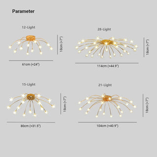 Elegante Sternförmige Glas Deckenleuchte