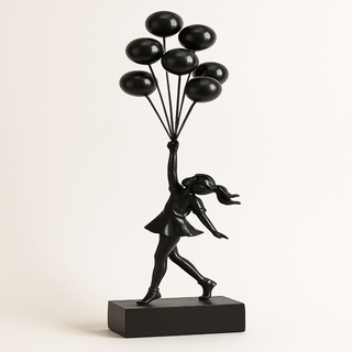 Modern Girl Balloon Statue Contemporary Home Décor Sculpture - Image 4