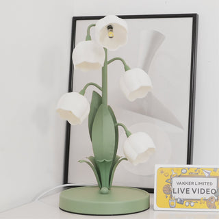Künstlerische Orchideenmotiv Tischlampe