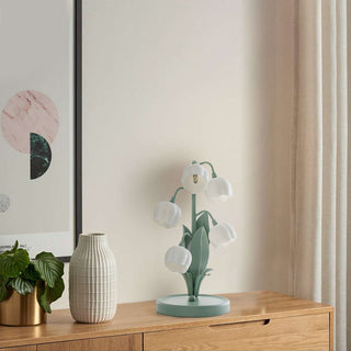 Künstlerische Orchideenmotiv Tischlampe