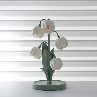 Künstlerische Orchideenmotiv Tischlampe