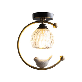Charmante Vintage-Deckenlampe mit Vogelmotiv