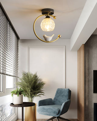 Charmante Vintage-Deckenlampe mit Vogelmotiv