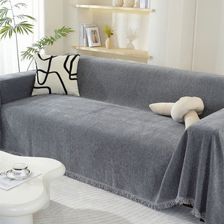 Herringbone Sofa Throw Soft Textured Blanket with Tassels - Image 3