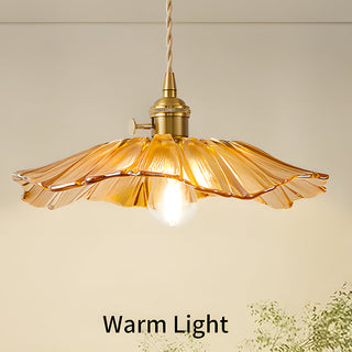 Eleganter Mid-Century Retro Glaskronleuchter mit Blumenform