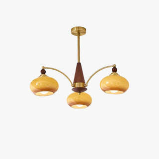 Moderner Mid-Century Retro Glaskronleuchter mit Warmem Licht