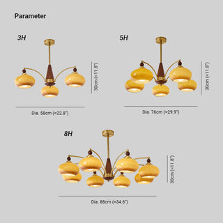 Moderner Mid-Century Retro Glaskronleuchter mit Warmem Licht