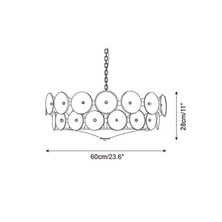 Dekorativer Amber Mid-Century Retro Glaskronleuchter