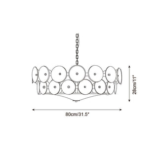Dekorativer Amber Mid-Century Retro Glaskronleuchter