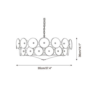 Dekorativer Amber Mid-Century Retro Glaskronleuchter