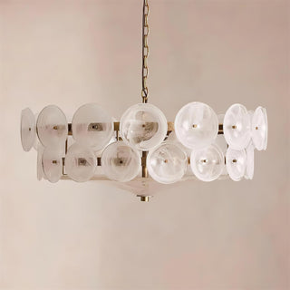 Dekorativer Amber Mid-Century Retro Glaskronleuchter