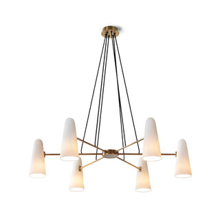 Eleganter Glas-Kronleuchter mit mehreren Köpfen