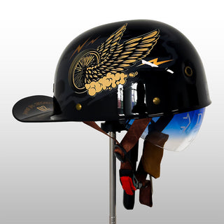 Retro Motorrad Halbschalenhelm im Baseballcap-Stil