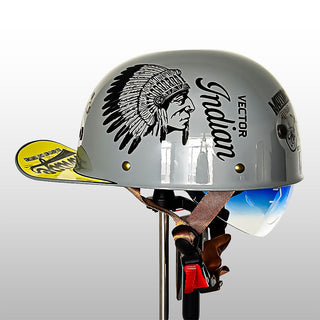 Retro Motorrad Halbschalenhelm im Baseballcap-Stil