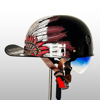 Retro Motorrad Halbschalenhelm im Baseballcap-Stil