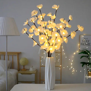LED Lichtzweige in Vase, Dekorative Tischlampe für Wohnzimmer & Schlafzimmer