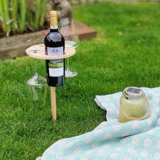 Foldable Picnic Wine Table Portable Outdoor Stand for Glasses & Bottle - Image 3