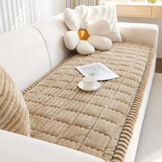 Cosy Sofa Protector Plush Comfort with Elegant Pleated Edges - Image 4