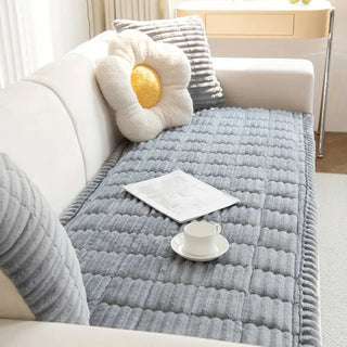 Cosy Sofa Protector Plush Comfort with Elegant Pleated Edges - Image 6