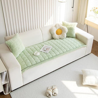 Cosy Sofa Protector Plush Comfort with Elegant Pleated Edges - Image 9