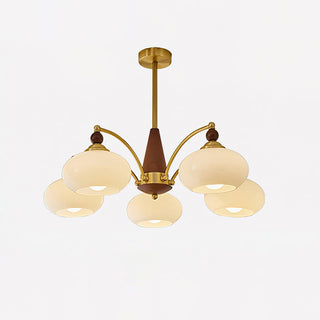 Moderner Mid-Century Retro Glaskronleuchter mit Warmem Licht
