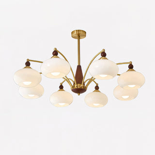 Moderner Mid-Century Retro Glaskronleuchter mit Warmem Licht